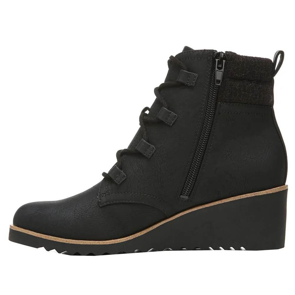 Zone Round Toe Wedge Zippered Booties